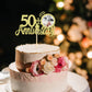 Sumerk 13 PCS Gold Glitter Cake Topper for 50th Anniversary Decorations, Medium Size, Wood Material