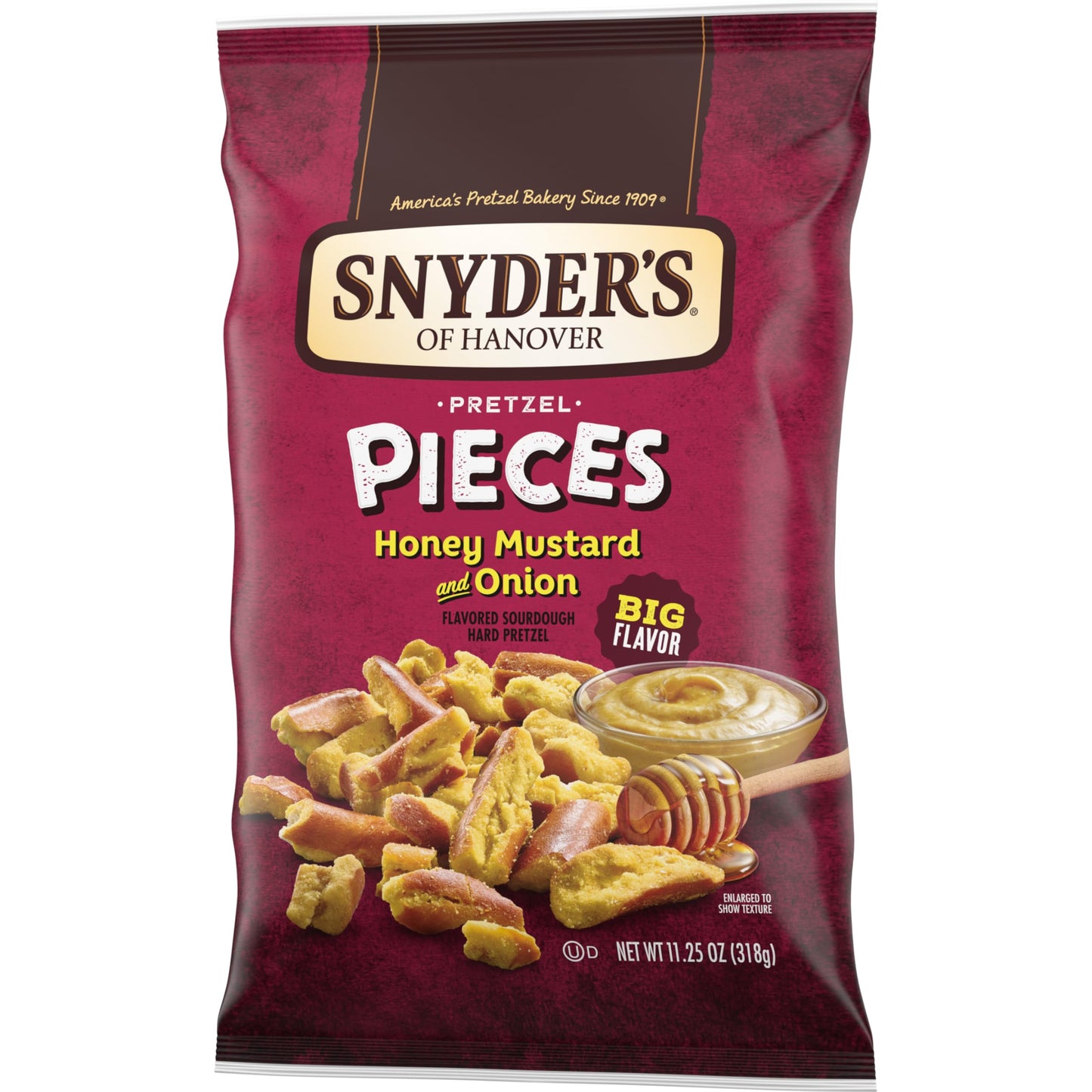 Snyders of Hanover Honey Mustard & Onion Flavored Pretzel Pieces, 11.25 Oz (Pack of 2)