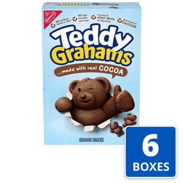 Teddy Grahams Chocolate Graham Snacks, 6 - 10 Oz Boxes