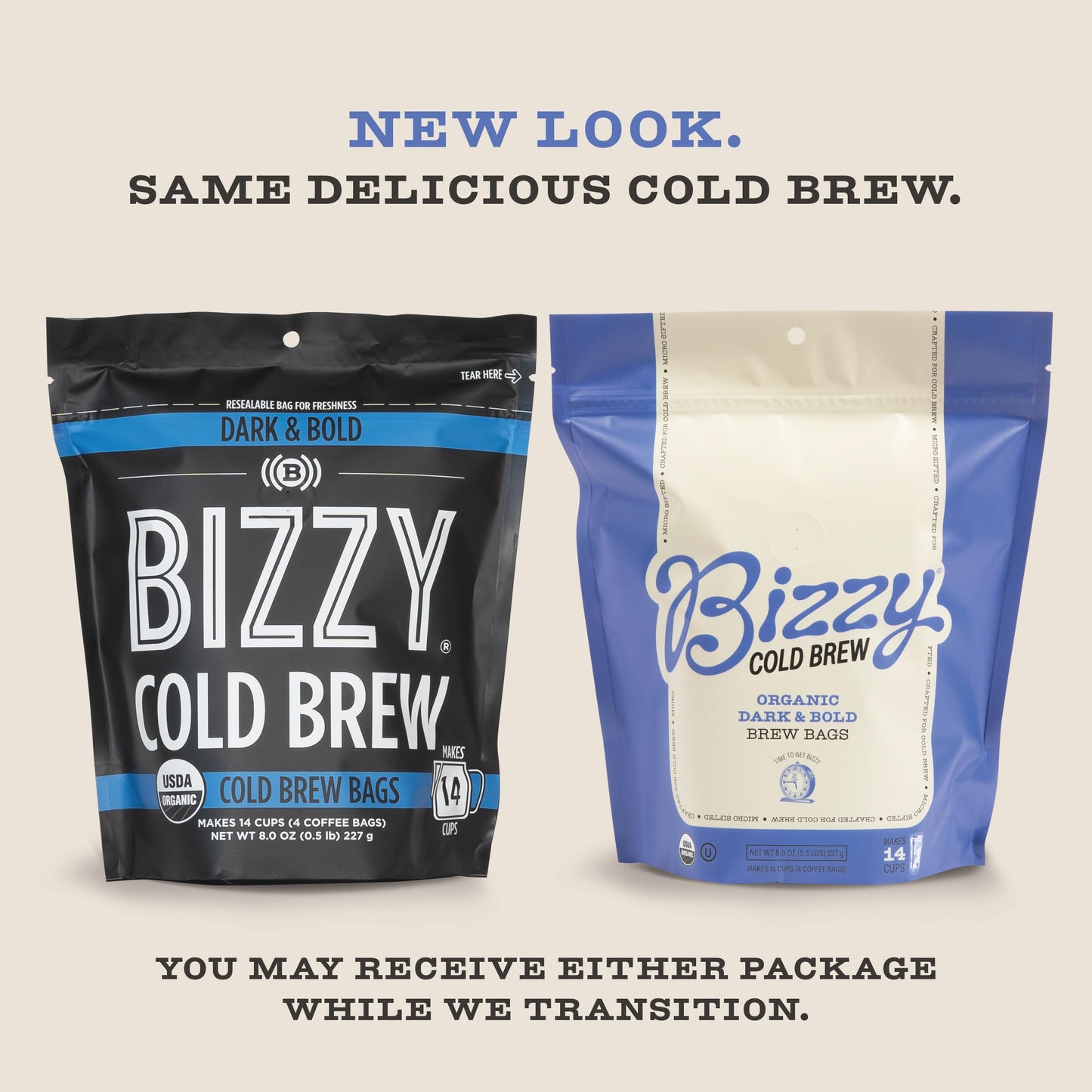 Bizzy Organic Cold Brew Coffee | Dark & Bold Blend | Coarse Ground Coffee | Dark Roast | Micro Sifted | Specialty Grade | 100% A