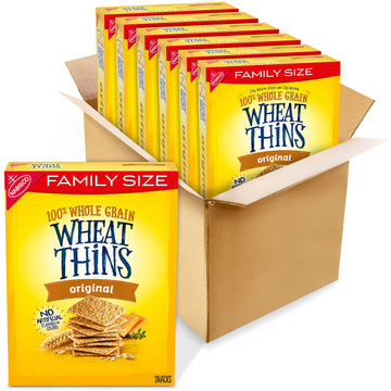 Wheat Thins Original Whole Grain Wheat Crackers, Family Size, 6 - 14 Oz Boxes