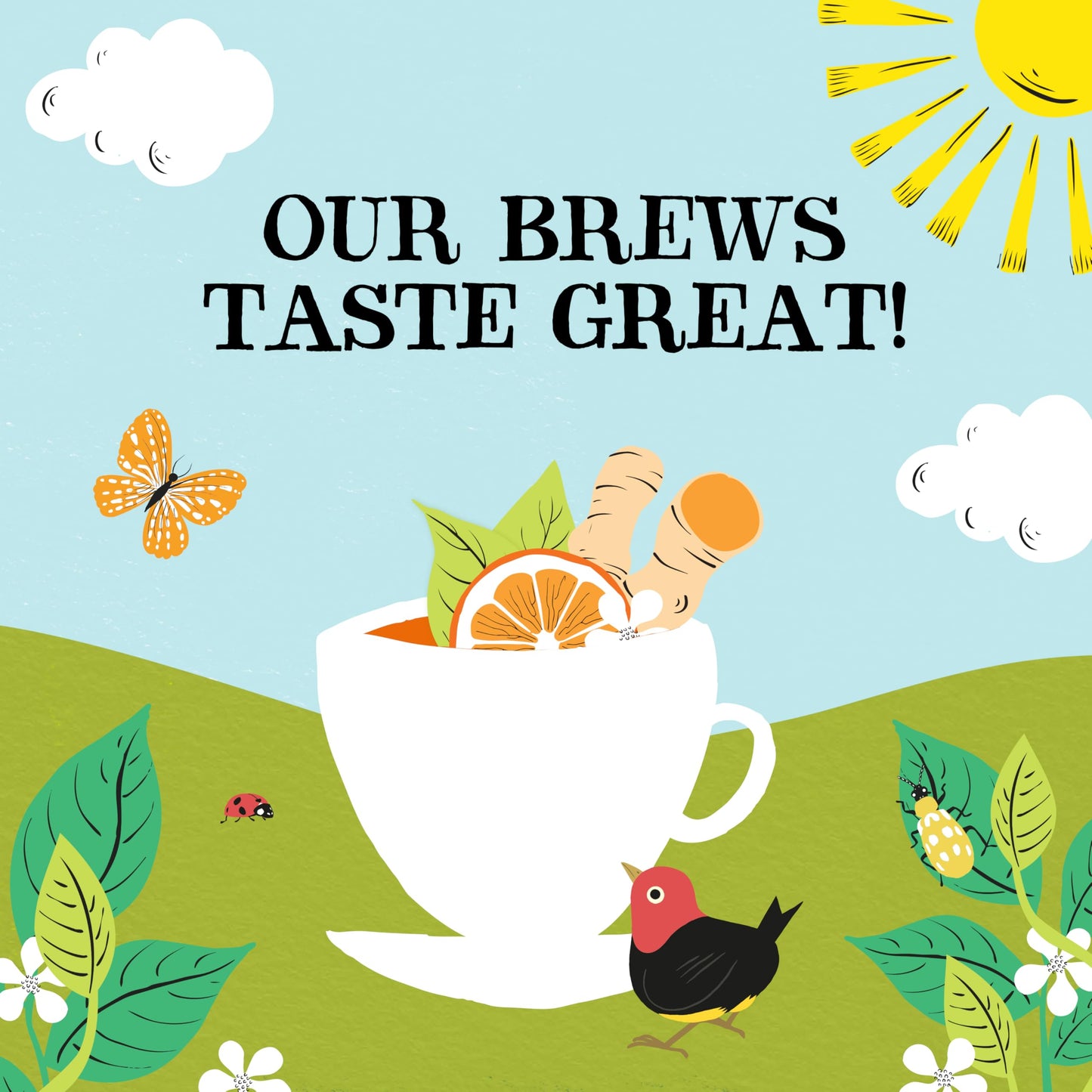 Clipper Organic Herbal Tea, Orange & Turmeric, Caffeine Free, 20 Unbleached Tea Bags, Plant Based