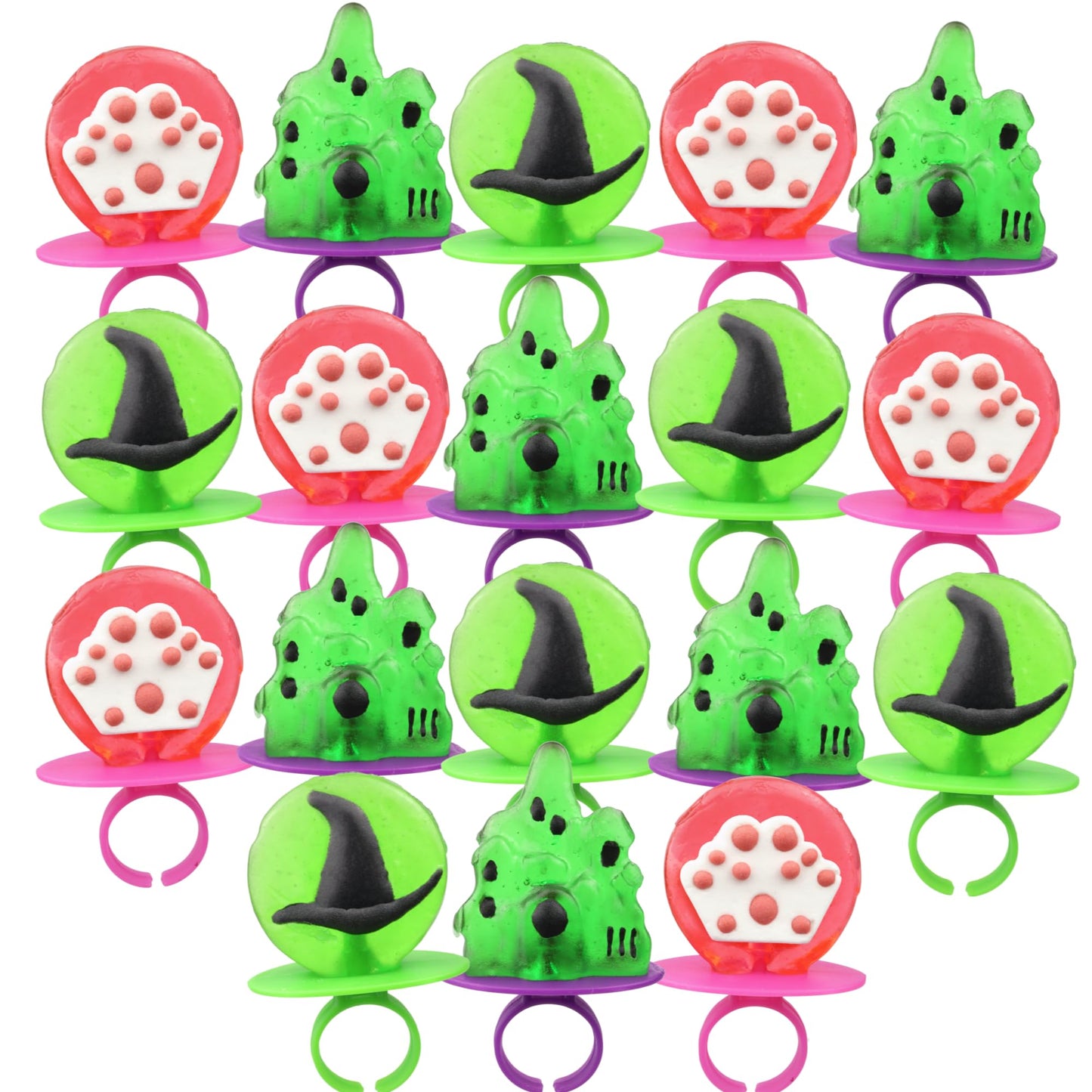 Wicked Lollipop Rings  Individually Wrapped Fruit Flavored Candy  Perfect Party   18 Count
