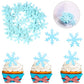 50 Pcs Edible Snowflake Cupcake Toppers Winter Frozen Theme Cupcake Picks Rice Paper Chrstmas Snowflake Cake Decorations For Win