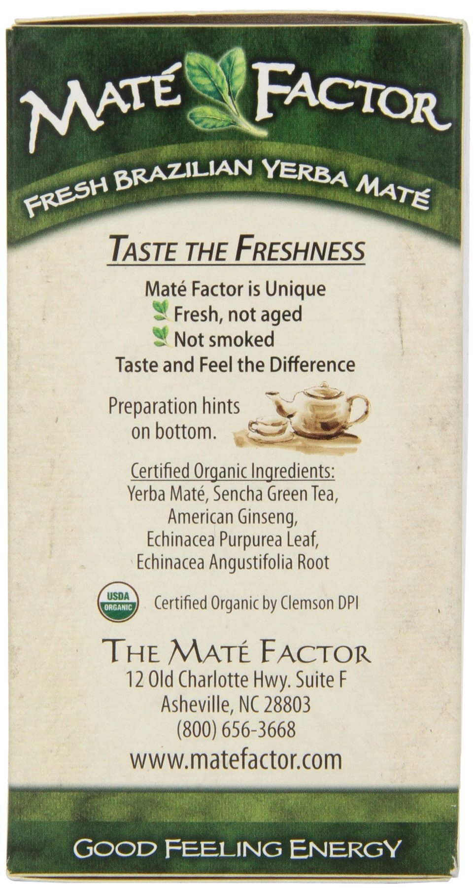Mate Factor Tea Mate' - Green Ginsing, 20 Count