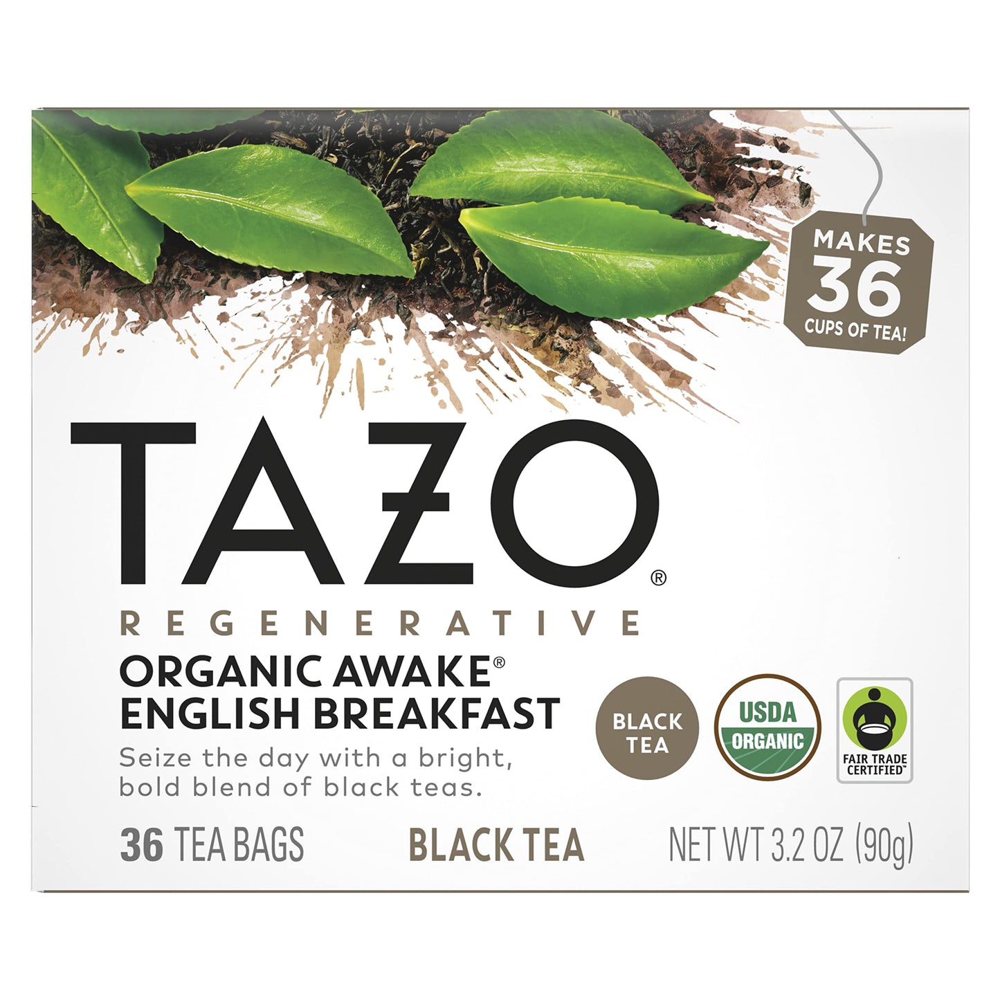 Tazo Tea Bags  Black Tea  Regenerative Organic Awake English Breakfast Tea  36 Count