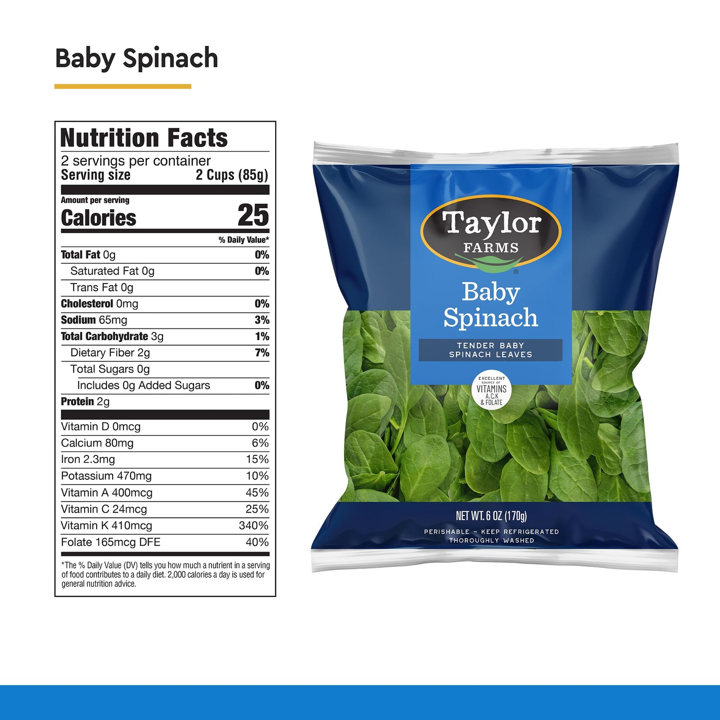 Taylor Farms Baby Spinach 6oz
