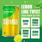 Zevia Zero Sugar Soda, Lemon Lime Twist, 12 oz Cans (24-Pack) - Naturally Sweetened, Non-GMO Project Verified, Gluten-Free, Vega