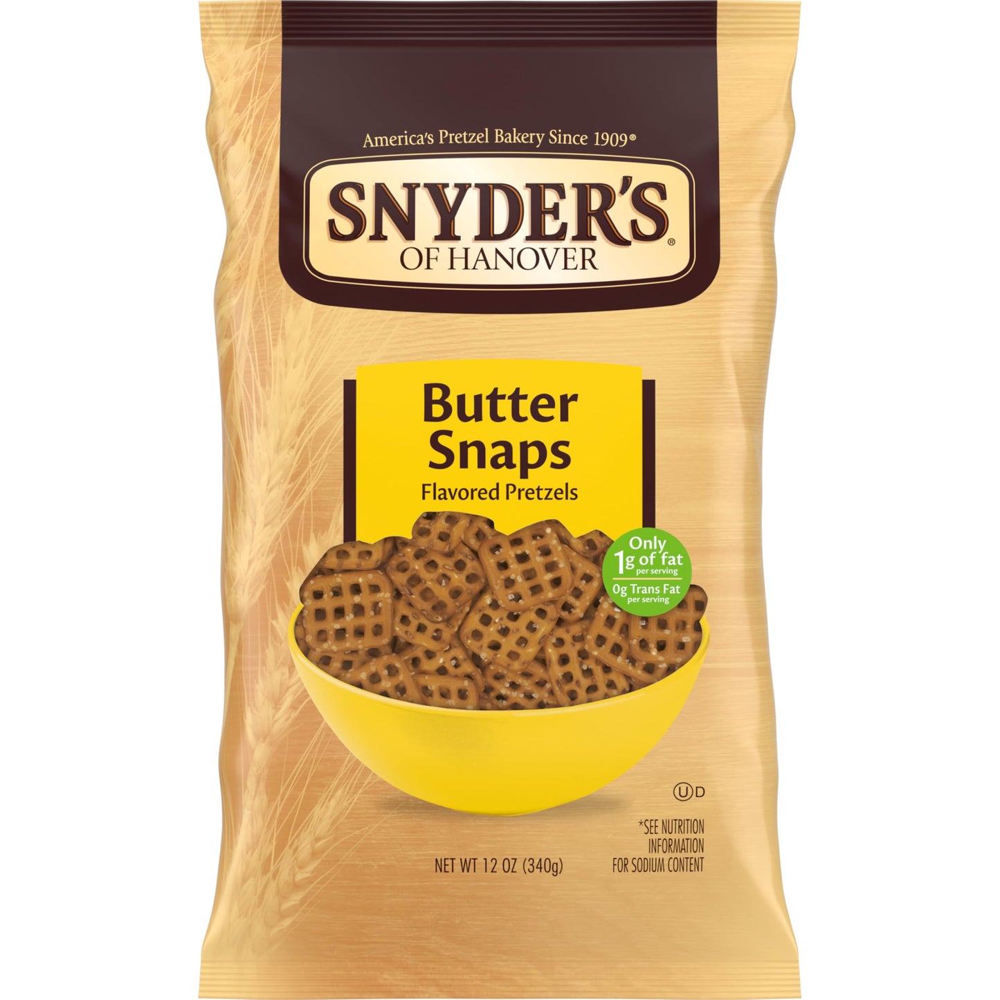 Snyders of Hanover Pretzels, Butter Snaps, 12 Oz Bag