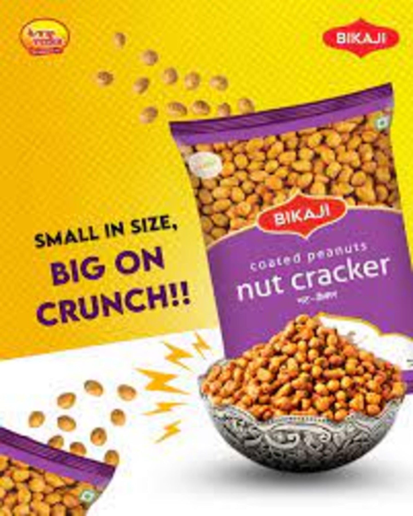 Bikaji Nut  Er – Crunchy Coated Peanuts 14.11 Oz (400G) Pack| Ready To Eat Coated Shing Dana, Spiced Gram Flour Sing Bhujia With Authentic Indian Tast For Bar Snacks, Tea-Time| Holiday Party Snack