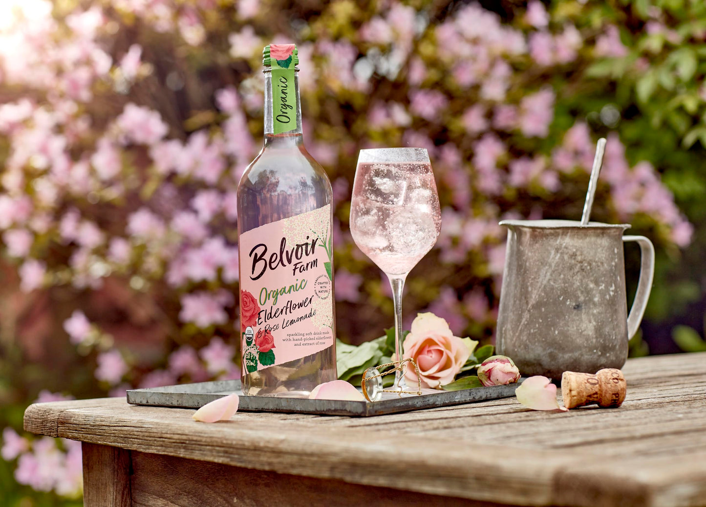 Belvoir Organic Elderflower Rose Lemonade - 25.4 Fl Oz - Delicate Floral Flavor - No Artificial Preservatives