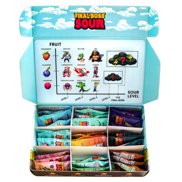 Final Boss Extremely Super Sour Candy, Natural Chewy Gummies Made With Dried Fruit, Free Of Artificial Colors, Low Calorie Healt