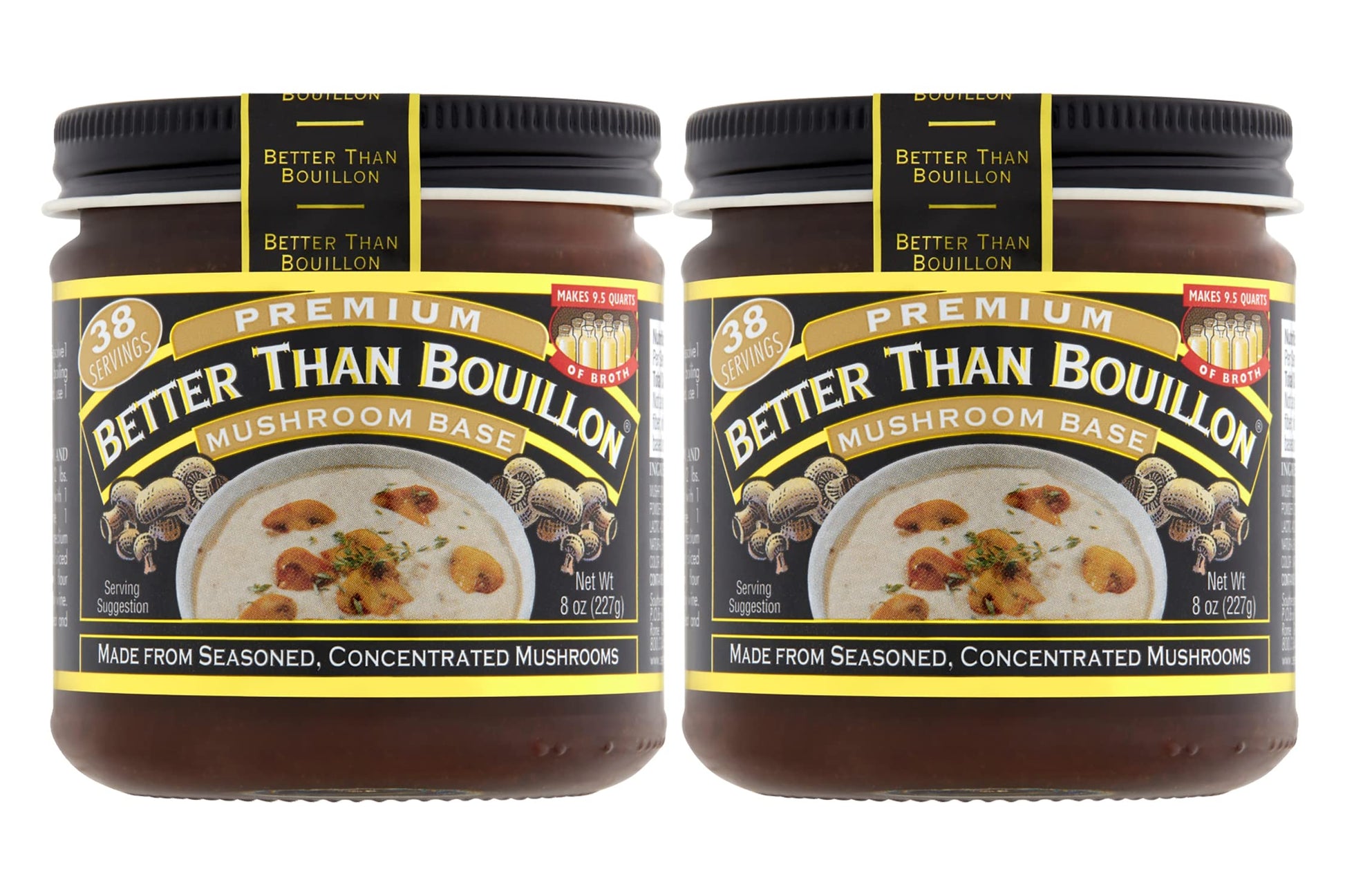 Better Than Bouillon Premium Mushroom Base, 8 Ounce (Pack of 2), Makes 9.5 Quarts of Broth, Concentrated Mushroom Flavor