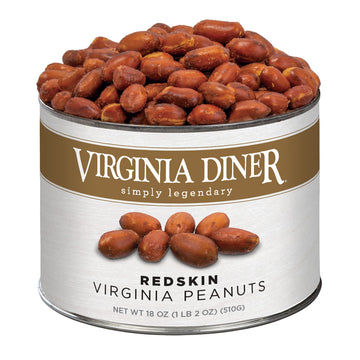 Virginia Diner Gourmet Natural Salted Red Skin Peanuts, 18 Oz (1.125 lb)