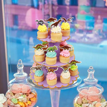 Cyodoos 45 Pcs Edible Dinosaur Cupcake Toppers Wafer Paper Dinosaur Baby Dinosaur Cupcake Dinosaur Drink Topper Childrens Birthd