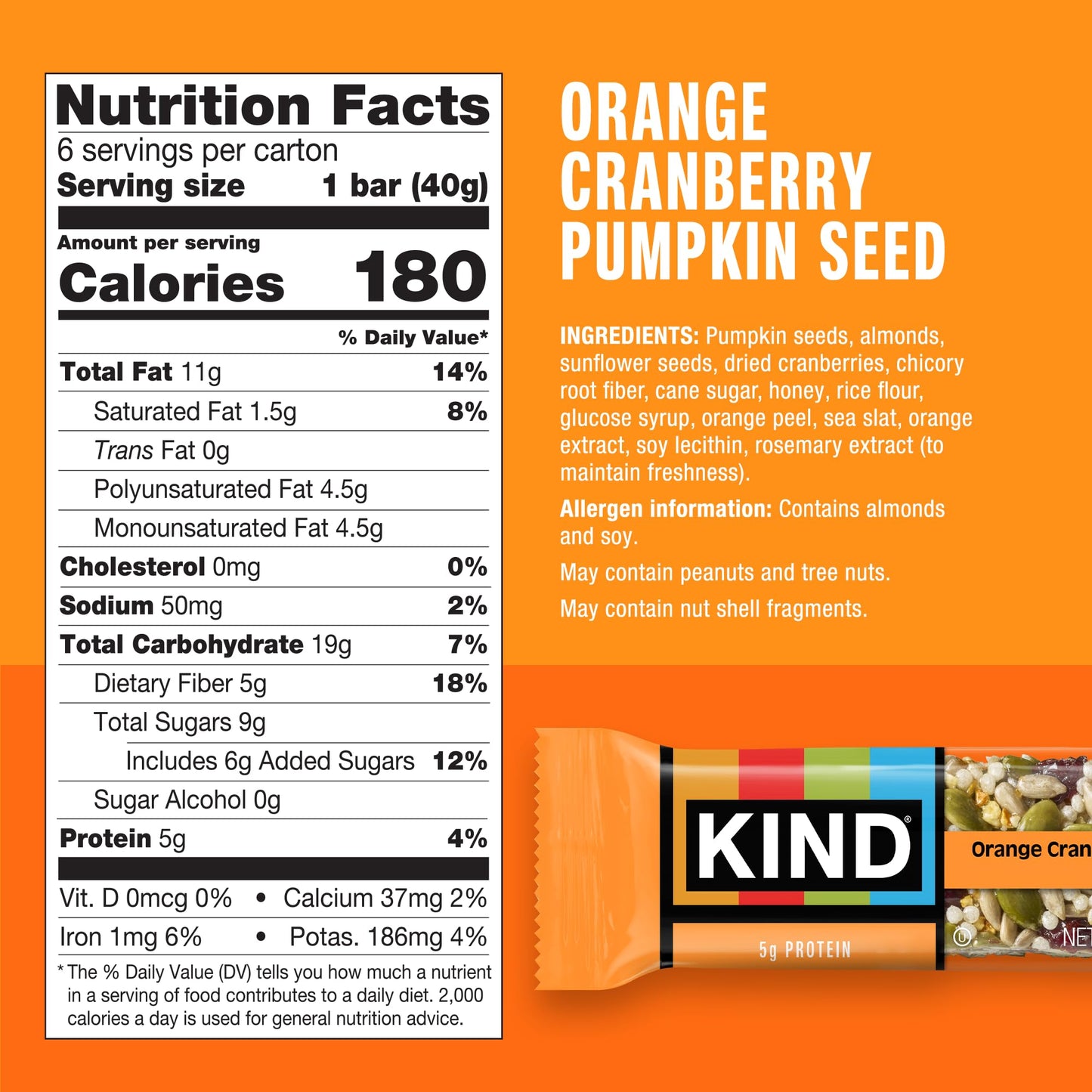 KIND Bars Variety Pack, Strawberry, Dark Chocolate Raspberry, Orange Cranberry, Gluten Free, 18 Count, 5g Protein