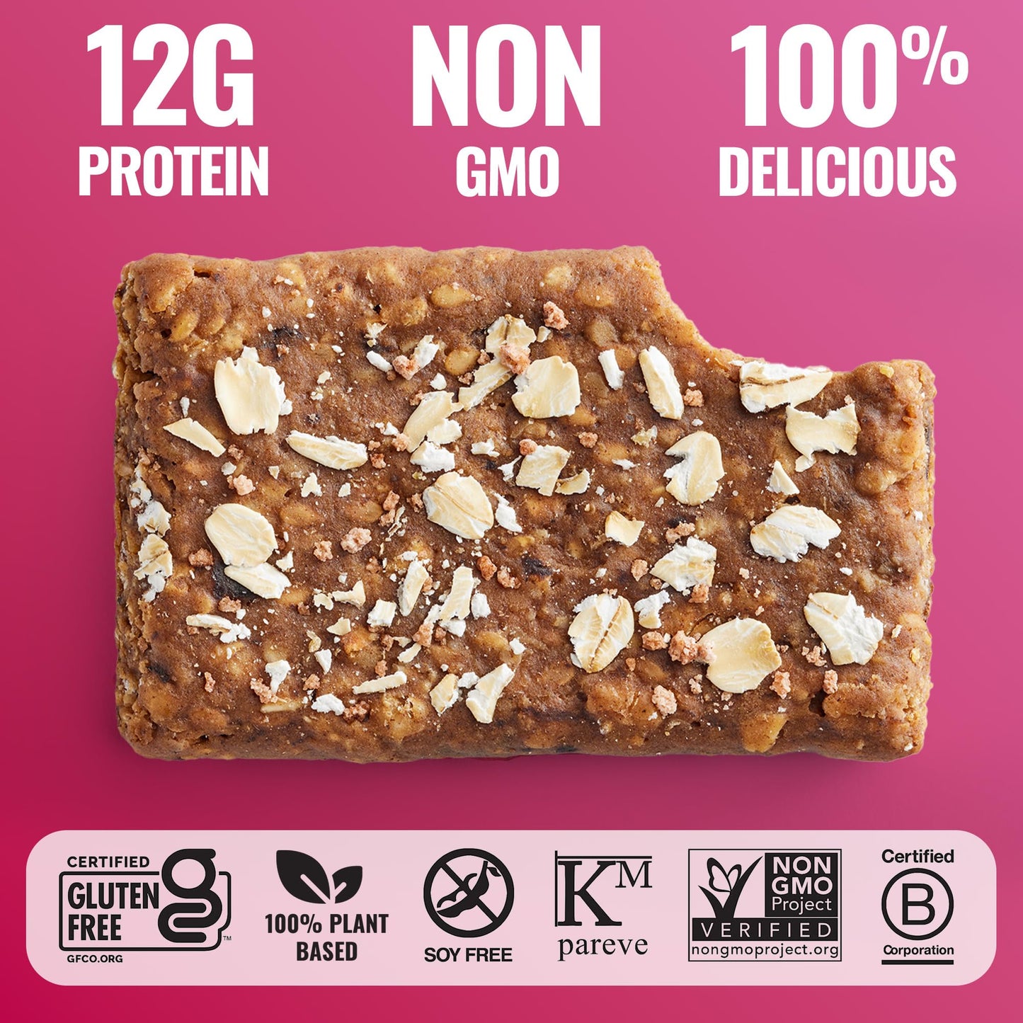 The Gfb Oatmeal Raisin Protein Bars - Gluten Free, Plant Based, Non Gmo, Sustainably Made - Ridiculously Tasty, Healthy, Vegan,