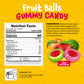 Fruit Gummy Balls Mix - 19 Ounce Jar (30 Count) - Jelly Filled Gummies - Individually Wrapped Gummy Candy - Watermelon  Strawberry  Peach - Candy for Goody Bags by Funtasty