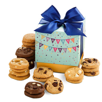 Mrs. Fields - Birthday Bulletin Mini Cookie Box, Assorted With 24 Nibblers Bite-Sized Cookies In Our 5 Signature Cookie Flavors