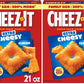 Cheez-It Cheese Crackers, Baked Snack Crackers, Lunch Snacks, Family Size, Extra Cheesy, 21oz Box (1 Box) (Pack of 2)