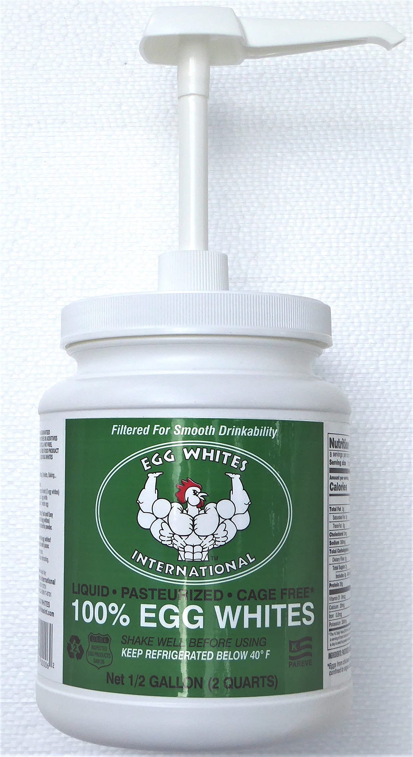 Egg Whites International 100% Pure Liquid Egg White Protein Designed to Drink. NOW 100% CAGE FREE. Priority Mail for AK & HI (1