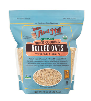 Bob's Red Mill Organic Quick Cooking Rolled Oats - 32 oz (Pack of 4)