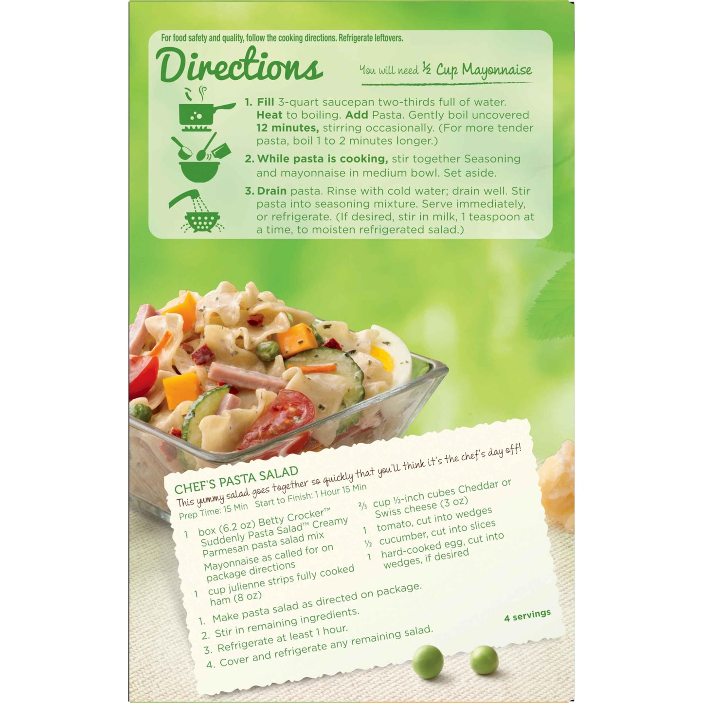 Betty Crocker, Suddenly Salad, Pasta Creamy Parmesan, 6.2Oz Box (Pack Of 4)