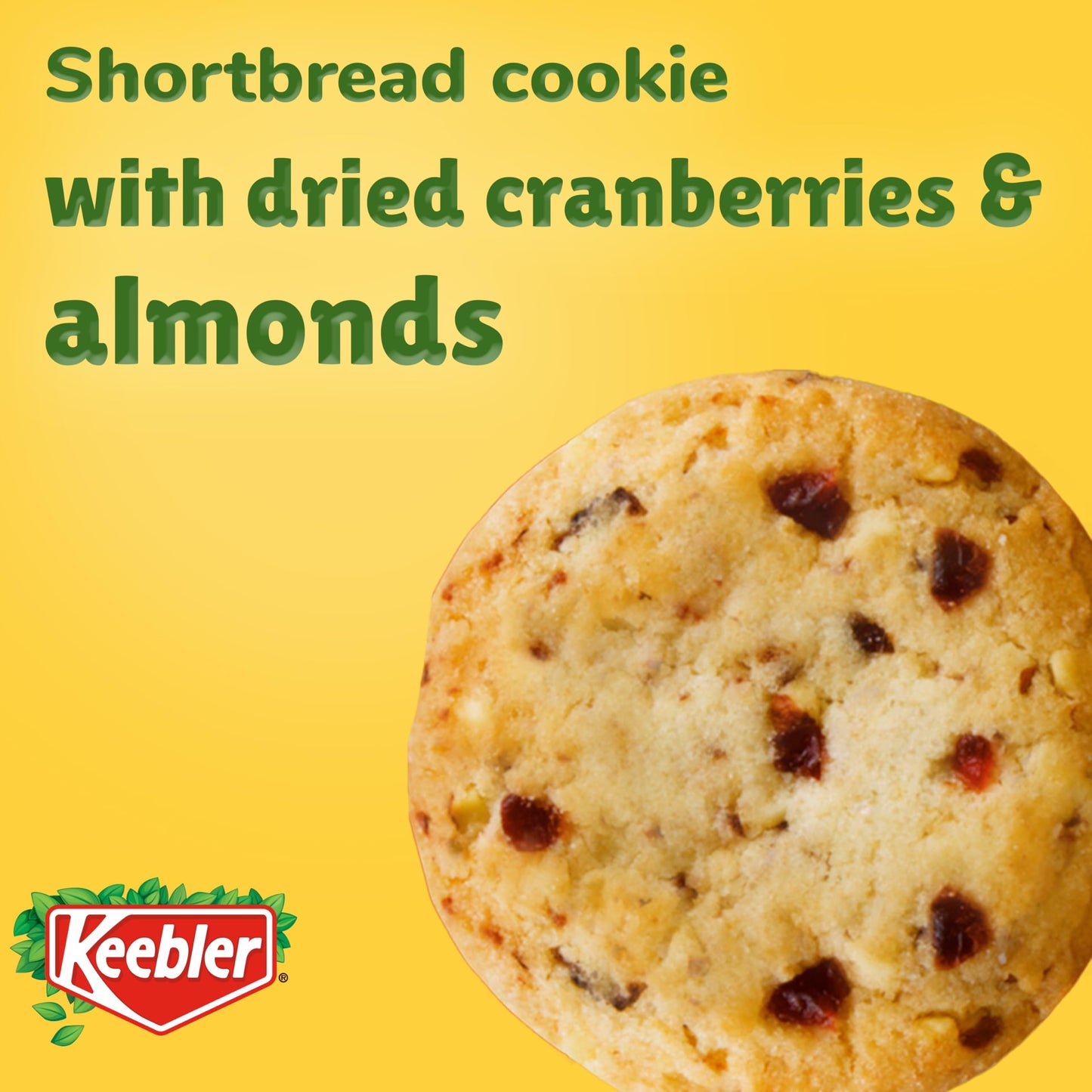 Keebler Sandies Shortbread, Cranberry Almond, 9.9Oz