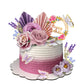 17 Pcs Flower Cake Toppers Butterfly Cake Decorations Happy Birthday Cake Toppers With Artificial Purple And Pink Rose Eucalyptu