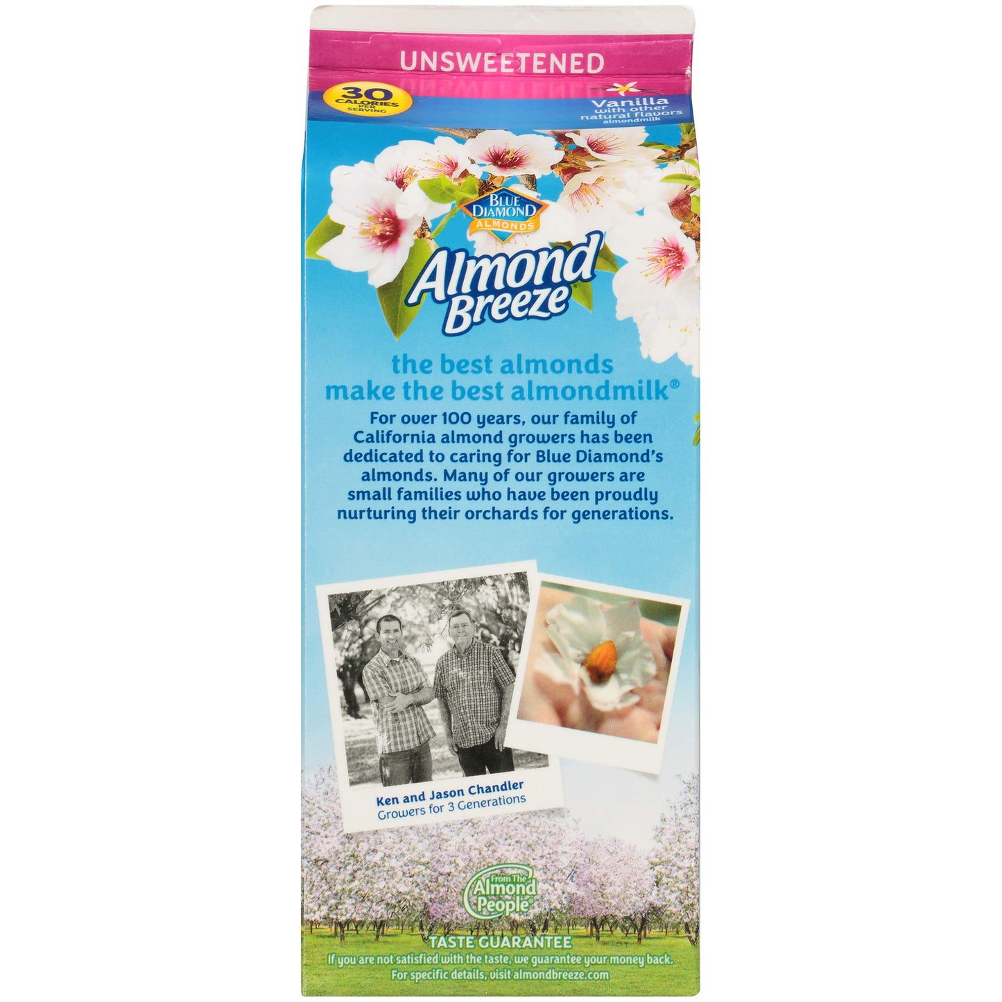 BLUE DIAMOND Unsweetened Vanilla Almondmilk, 0.5 GL