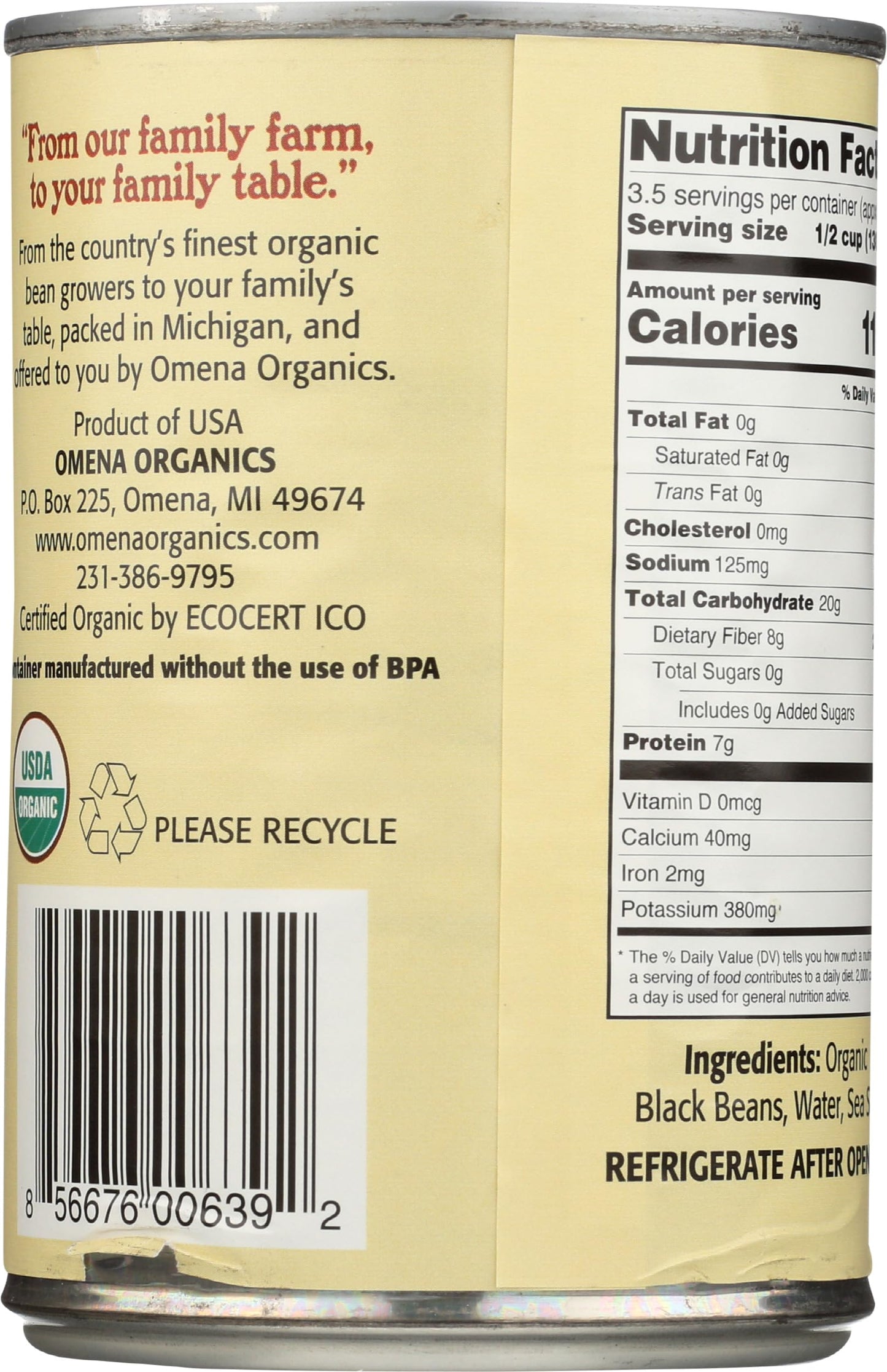 Omena Organics - Beans Black - Case Of 12 - 15 Oz(D0102H7Auvy.)