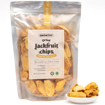 Growthy Dried Jackfruit Chips 250Grams, No Sugar Added, No Preservatives, No Cholesterol, Crunchy Jackfruit Snack, Healthy jackf