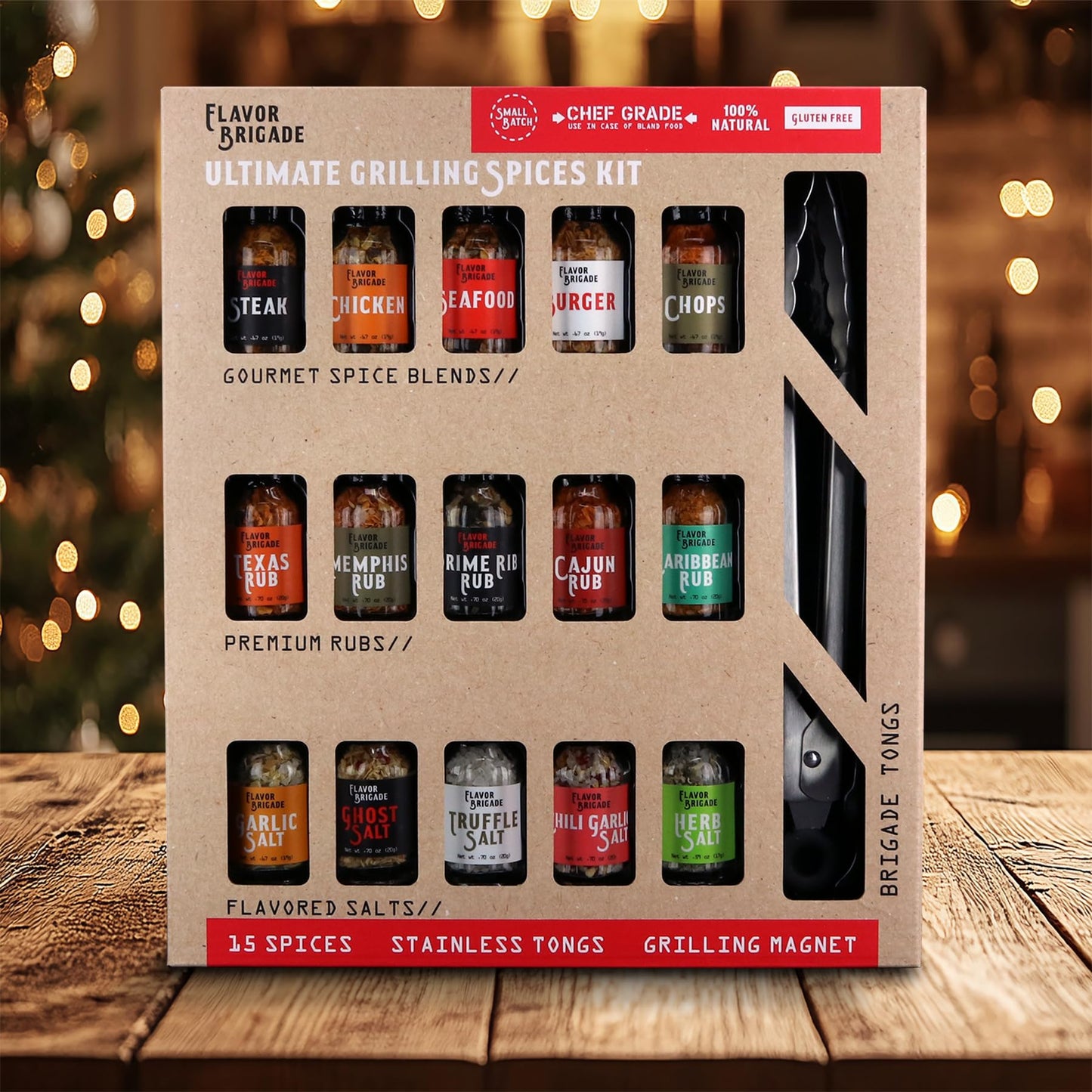 Ultimate Grilling Gift For Men - Bbq Accessories - Gourmet Spice Blends & Seasonings, Tongs, Bbq Magnet, Meat Rubs, Unique Gift