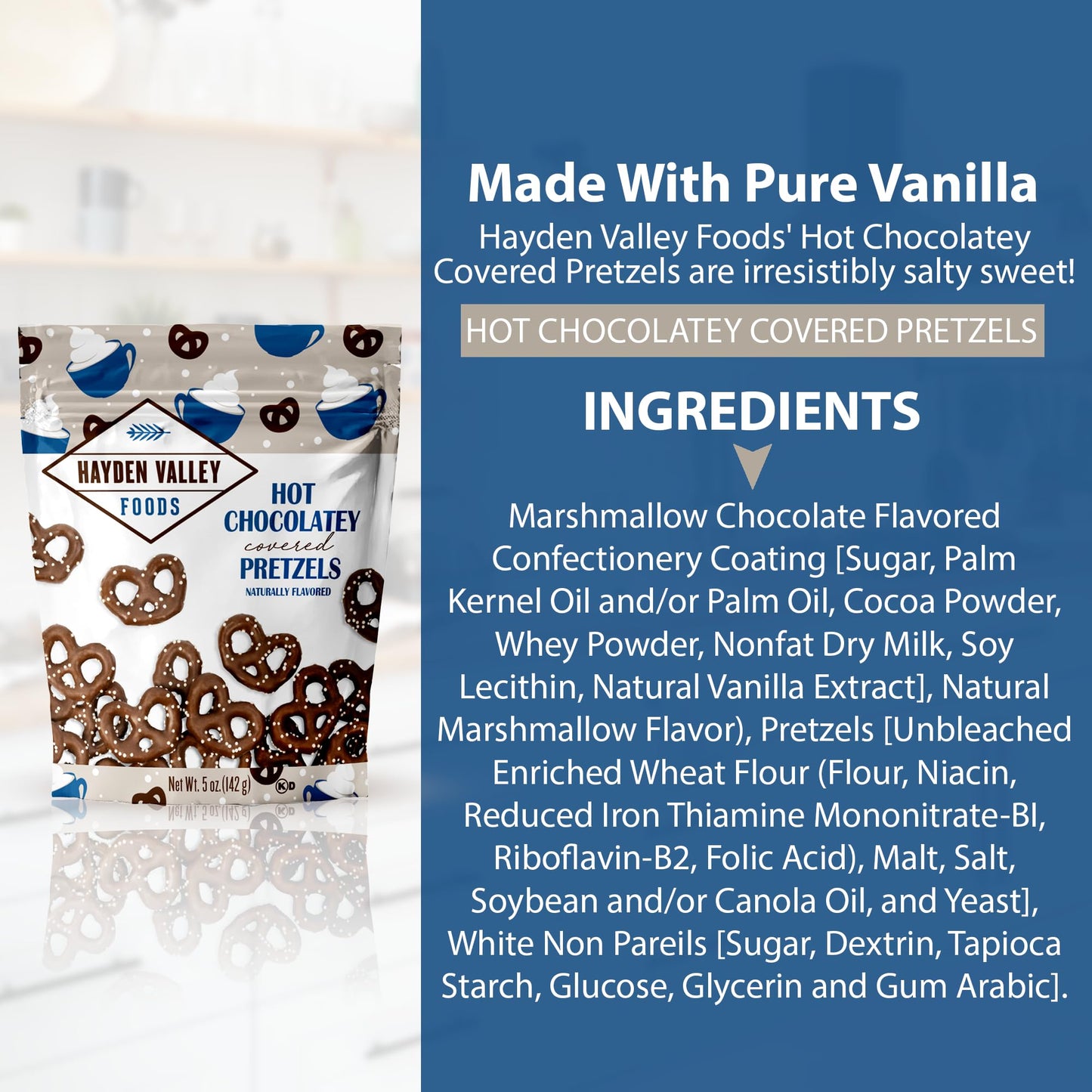 Hayden Valley Foods Flavored Covered Pretzel Variety Pack | 5 oz Bags (Pack of 3) | Chocolate Peppermint, Holiday Yogurt and Hot