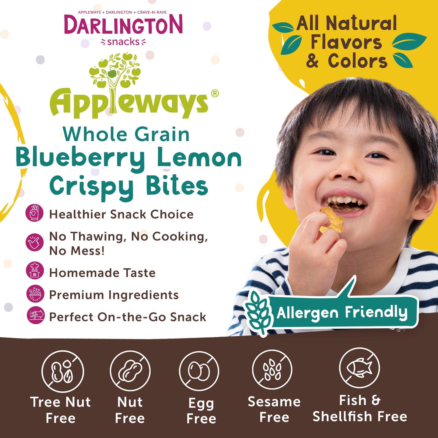 Appleways Blueberry Lemon Healthy Cookies, 20 Count (1.0 Oz Each), Crispy Crunchy Breakfast Biscuits with Blueberry Lemon Flavor