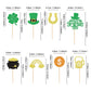 Ercadio St. Patricks Day Cupcake Toppers, Glitter Shamrock Picks, Green Hat Design, 24 Pack, Paper