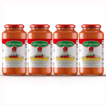 La San Marzano Four Cheese Pasta Sauce, All Natural, Non-GMO, Gluten Free, 24 oz (Pack of 4)