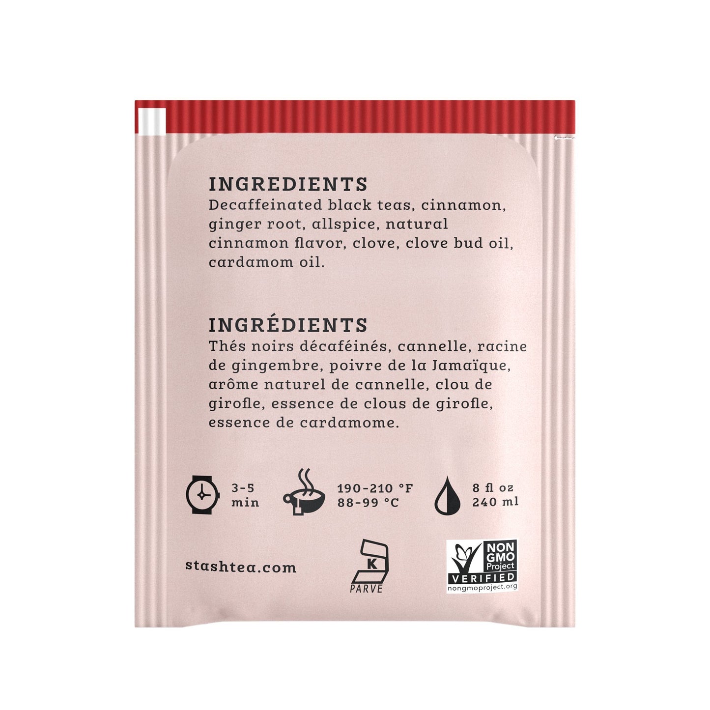 Stash Decaf Chai Spice Black Tea - Non-GMO, 18 Count (Pack of 6), 108 Bags Total