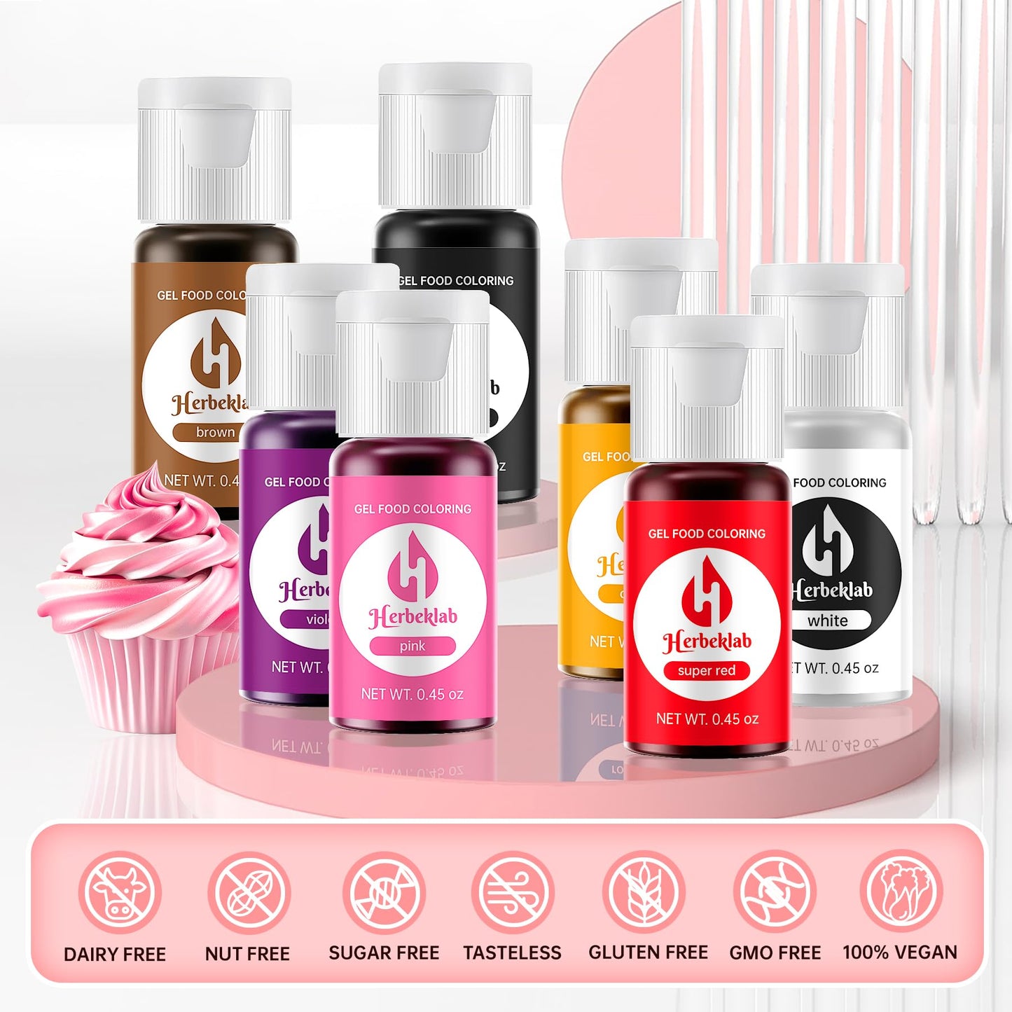 Gel Food Coloring - 10 Colors X 0.45 Oz Concentrated Gel Based Food Dye Vibrant Icing Colors Professional-Grade Neon Food Color