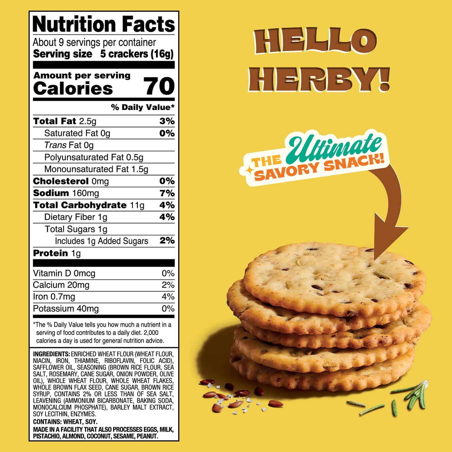 Back to Nature Stoneground Wheat Crackers, Rosemary & Olive Oil - Dairy Free, Non-GMO, Made with Whole Grains & Flax Seed, Delic