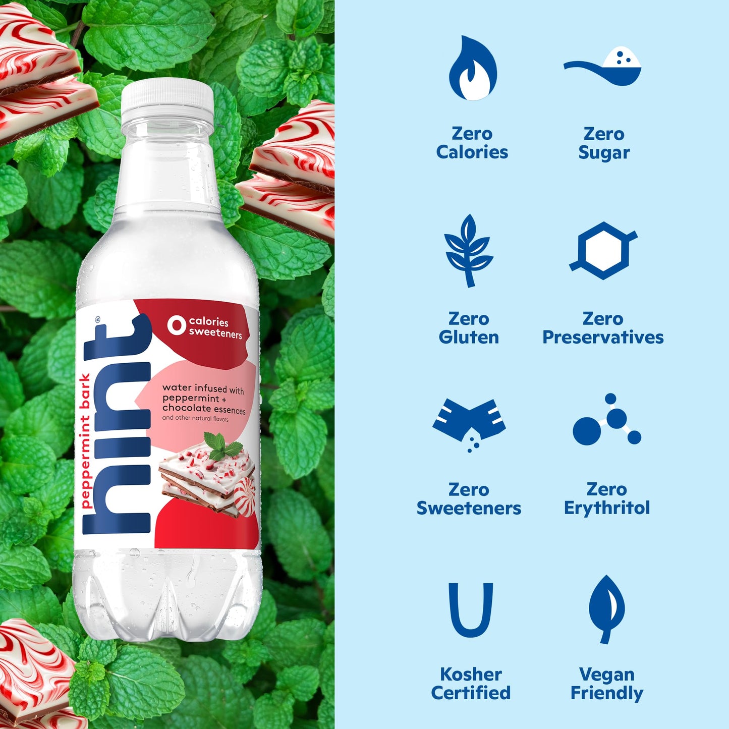 Hint Fruit-Infused Bottled Water, Holiday Variety Pack - Sugar Free Flavored Water With Zero Calories, Naturally Flavored, And N