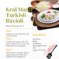 Kral Manti Traditional Delicious Turkish Stuffed Manti (Turkish Ravioli) Dumplings, Easy Meal, Practical Pasta From Turkey, Quic