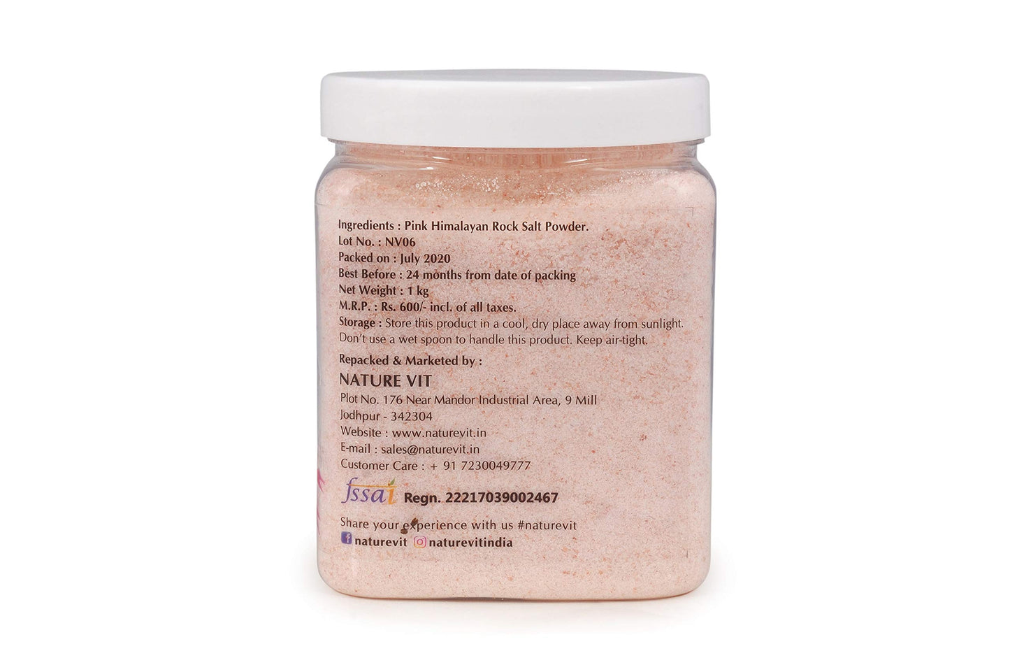 Nature Vit Himalayan Pink Salt Powder | Rock Salt | Himalayan Pink Salt Organic With 84 Trace Minerals | Pink Salt Himalayan 5Kg