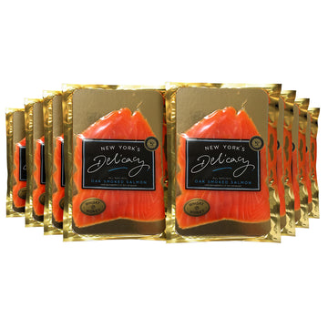 New Yorks Delicacy Smoked Salmon Nova - Pre-Sliced, 8 x 4 Oz. Pack - Kosher, Gluten Free