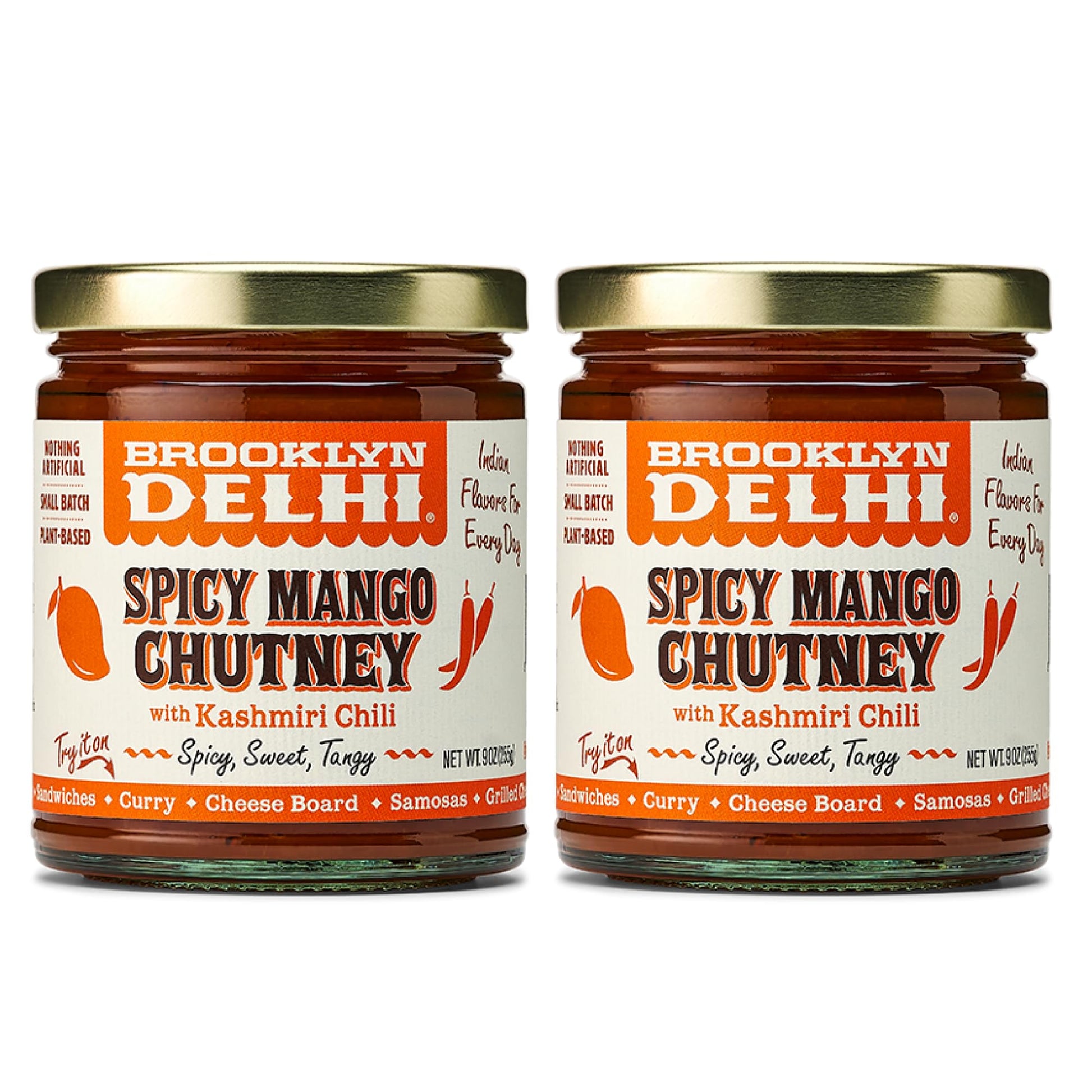 Brooklyn Delhi Spicy Mango Chutney | Made With Ripe Mangos, Fresh Ginger, And Heirloom Kashmiri Chili Peppers | Vegan, Nothing A