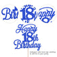 Rssta i Happy 18th Birthday Cake Topper, Glitter, 5.3x9.1 inches, Deep Blue, Model XM224-Deep Blue