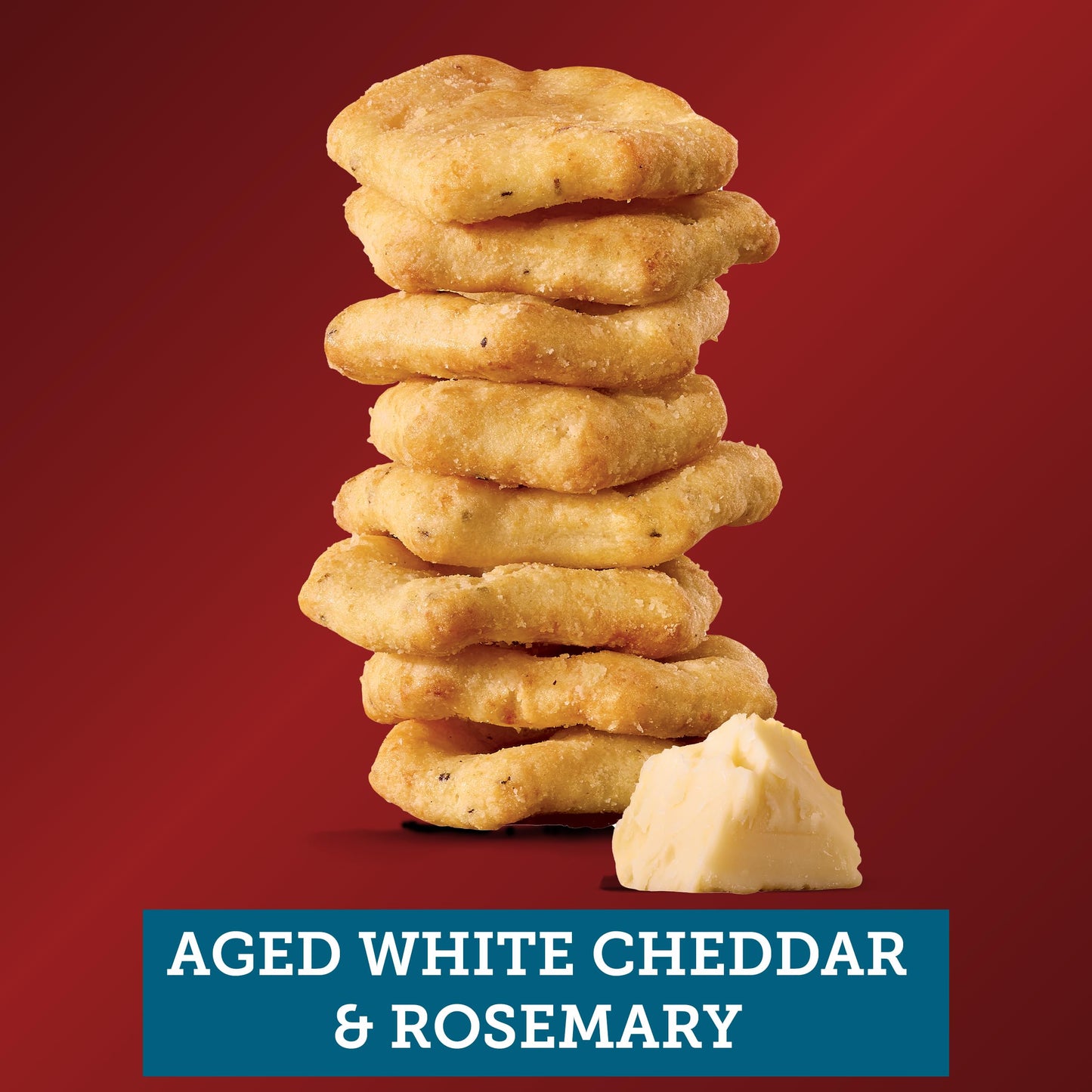 Sargento Cheese Bakes Aged White Cheddar and Rosemary Crackers, Cheese Crackers, Lunch Snacks, 4.5 oz