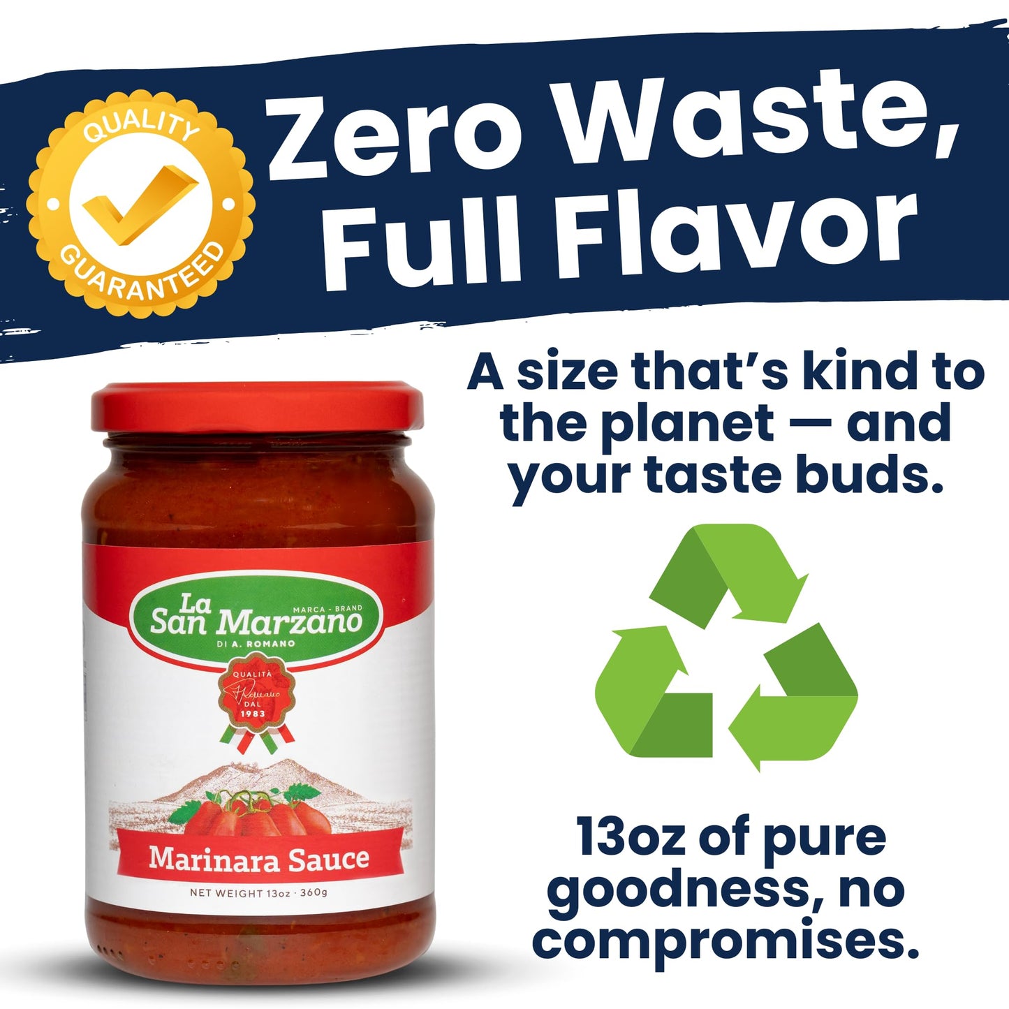 La San Marzano Marinara Sauce, All Natural, Non-GMO, Vegan, Gluten Free, 13 oz, Pack of 3