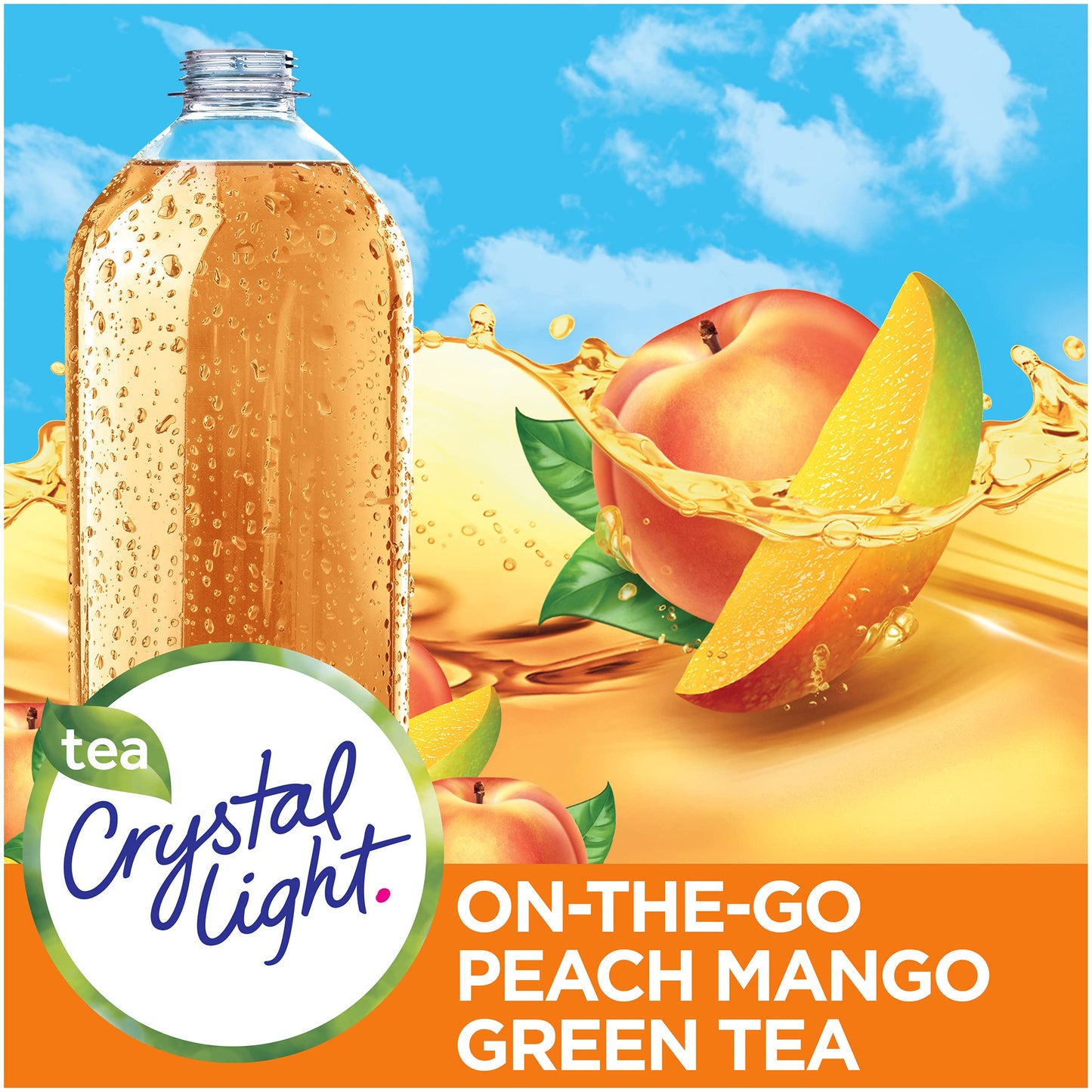 Crystal Light On The Go Peach Mango Green Tea Drink Mix, 10-Packet Box (Pack of 12)