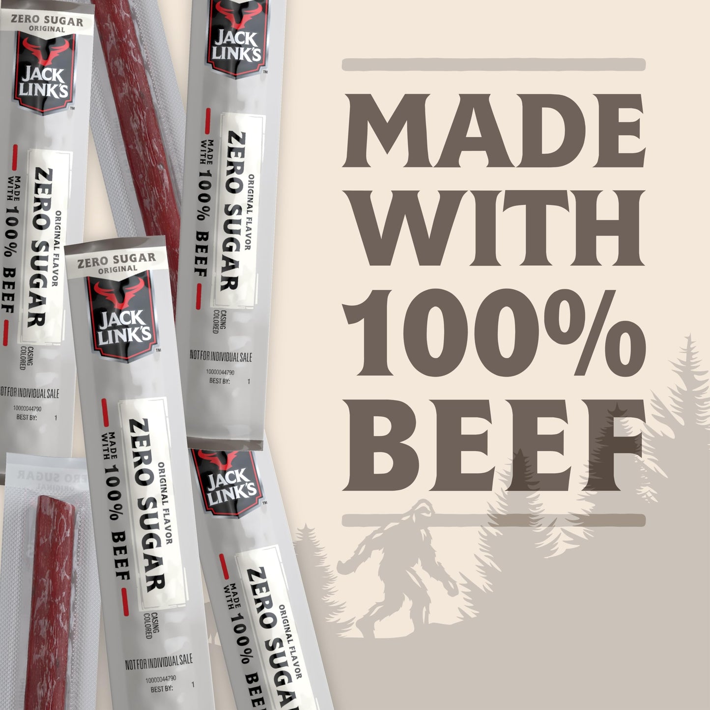 Jack Link'S Mini 100% Beef Sticks, Original Zero Sugar - 6G Of Protein Snacks, 65 Calories Per Stick, On The Go Snacking, Keto,